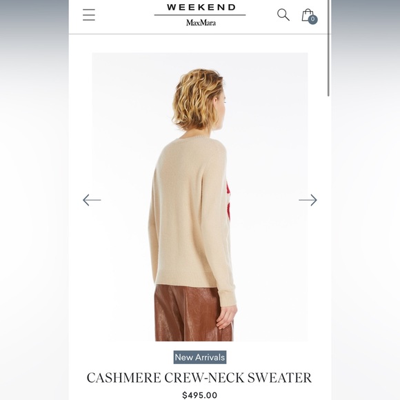 SOLD OUT! NWT WEEKEND MAX MARA ‘ADELCHI’EAR OF DRAGON CASHMERE CREW-NECK SWEATER - Picture 5 of 10
